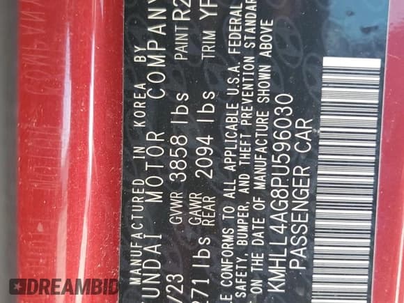 ✅ 2023 Hyundai Elantra SE • VIN: KMHLL4AG8PU596030 • Lot: 84968875. Listed on Copart with 42,369 mi. Free auction sales archive from the USA and detailed vehicle history report at DreamBid. Image 12.