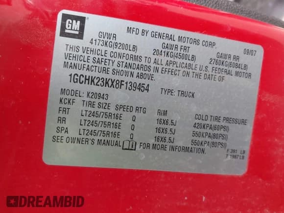 ✅ 2008 Chevrolet Silverado 2500HD LTZ • VIN: 1GCHK23KX8F139454 • Лот: 42907246. Опубликован ранее на IAAI с пробегом 110 096 миль. Бесплатный доступ к архиву аукционных продаж из США и подробный отчёт об истории автомобиля на DreamBid. Изображение 9.