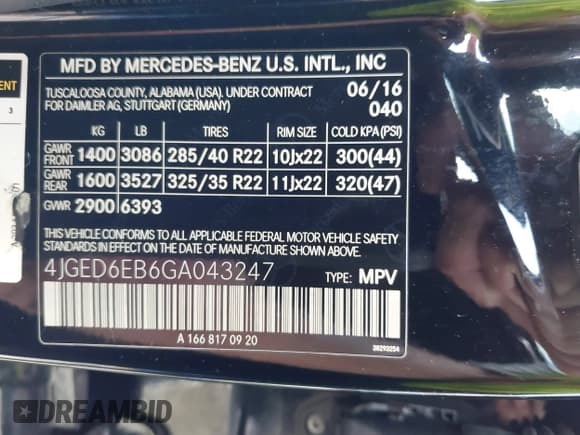 ✅ 2016 Mercedes-Benz GLE 450 AMG • VIN: 4JGED6EB6GA043247 • Lot: 42553346. Wystawiony na IAAI z przebiegiem 94 765 mil. Bezpłatny archiwum sprzedaży aukcyjnych z USA i szczegółowy raport historii pojazdu na DreamBid. Zdjęcie 9.