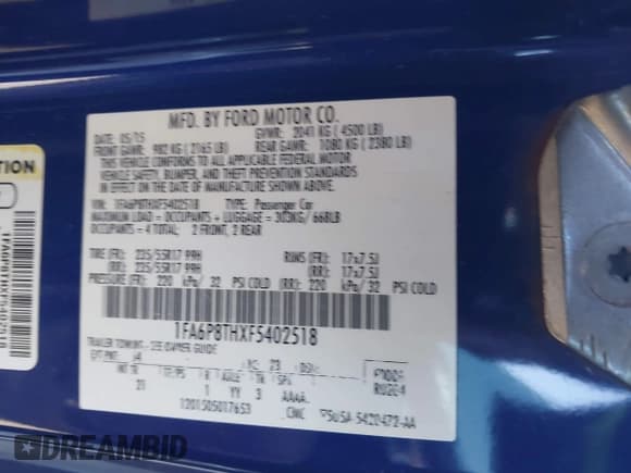 ✅ 2015 Ford Mustang EcoBoost • VIN: 1FA6P8THXF5402518 • Lot: 43643203. Wystawiony na IAAI z przebiegiem 178 114 mil. Bezpłatny archiwum sprzedaży aukcyjnych z USA i szczegółowy raport historii pojazdu na DreamBid. Zdjęcie 9.