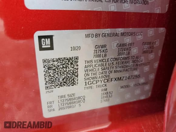 ✅ 2021 Chevrolet Silverado 1500 Custom Trail Boss • VIN: 1GCPYCEFXMZ147255 • Lot: 61611045. Wystawiony na Copart z przebiegiem 44 027 mil. Bezpłatny archiwum sprzedaży aukcyjnych z USA i szczegółowy raport historii pojazdu na DreamBid. Zdjęcie 12.