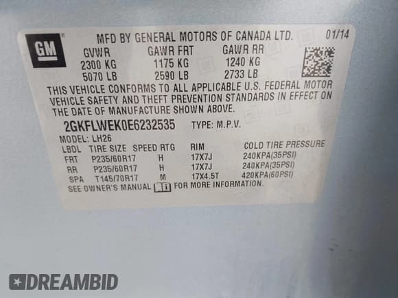 ✅ 2014 GMC Terrain SLE • VIN: 2GKFLWEK0E6232535 • Lot: 43730629. Wystawiony na IAAI z przebiegiem 74 241 mil. Bezpłatny archiwum sprzedaży aukcyjnych z USA i szczegółowy raport historii pojazdu na DreamBid. Zdjęcie 9.