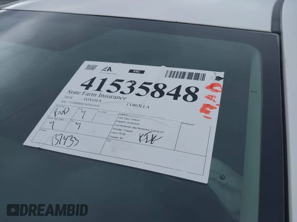 ✅ 2014 Toyota Corolla LE Eco • VIN: 5YFBPRHE3EP021625 • Lot: 41535848. Listed on IAAI with 137,433 mi. Free auction sales archive from the USA and detailed vehicle history report at DreamBid. Image 17.