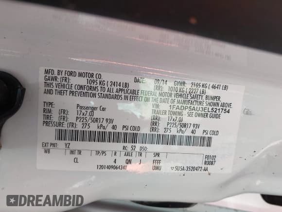 ✅ 2014 Ford C-Max SE • VIN: 1FADP5AU3EL521754 • Lot: 42157679. Listed on IAAI with 93,718 mi. Free auction sales archive from the USA and detailed vehicle history report at DreamBid. Image 9.