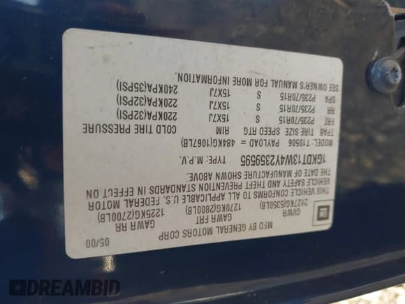 ✅ 2000 GMC Jimmy SLE Convenience • VIN: 1GKDT13W4Y2359595 • Lot: 43769400. Wystawiony na IAAI z przebiegiem 148 913 mil. Bezpłatny archiwum sprzedaży aukcyjnych z USA i szczegółowy raport historii pojazdu na DreamBid. Zdjęcie 9.