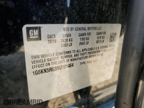 ✅ 2017 Cadillac CT6 Platinum AWD • VIN: 1G6KN5R63HU161464 • Lot: 57195264. Listed on Copart with 80,718 mi. Free auction sales archive from the USA and detailed vehicle history report at DreamBid. Image 14.