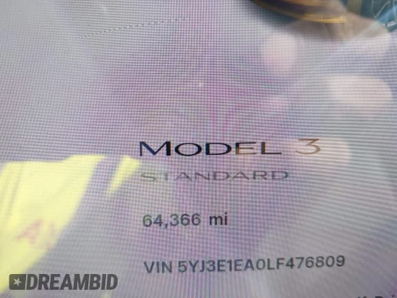 ✅ 2020 Tesla Model 3 Standard Range Plus • VIN: 5YJ3E1EA0LF476809 • Лот: 43784856. Опубликован ранее на IAAI с пробегом 64 366 миль. Бесплатный доступ к архиву аукционных продаж из США и подробный отчёт об истории автомобиля на DreamBid. Изображение 7.