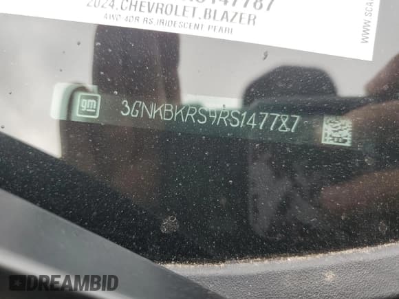 ✅ 2024 Chevrolet Blazer RS • VIN: 3GNKBKRS9RS147787 • Lot: 69603365. Listed on Copart with 10,298 mi. Free auction sales archive from the USA and detailed vehicle history report at DreamBid. Image 13.