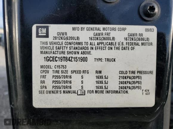 ✅ 2004 Chevrolet Silverado 1500 LS • VIN: 1GCEC19T84Z151900 • Лот: 81065104. Опубликован ранее на Copart с пробегом 219 606 миль. Бесплатный доступ к архиву аукционных продаж из США и подробный отчёт об истории автомобиля на DreamBid. Изображение 15.