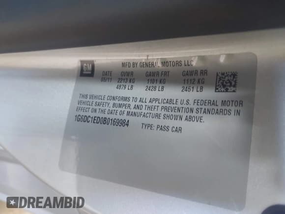 ✅ 2011 Cadillac CTS • VIN: 1G6DC1ED0B0169984 • Lot: 43104254. Wystawiony na IAAI z przebiegiem 67 430 mil. Bezpłatny archiwum sprzedaży aukcyjnych z USA i szczegółowy raport historii pojazdu na DreamBid. Zdjęcie 9.