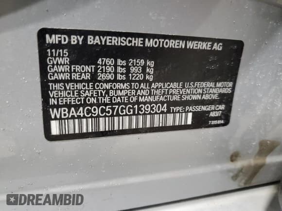 ✅ 2016 BMW 4 Series 428i xDrive • VIN: WBA4C9C57GG139304 • Lot: 93452885. Listed on Copart with 55,424 mi. Free auction sales archive from the USA and detailed vehicle history report at DreamBid. Image 12.