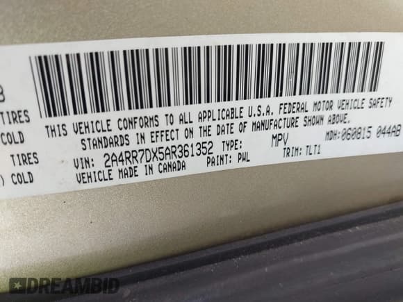 ✅ 2010 Chrysler Town & Country Limited • VIN: 2A4RR7DX5AR361352 • Lot: 39364282. Wystawiony na IAAI z przebiegiem 98 942 mil. Bezpłatny archiwum sprzedaży aukcyjnych z USA i szczegółowy raport historii pojazdu na DreamBid. Zdjęcie 9.