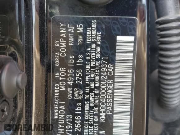 2013 Hyundai Genesis 3.8L z VIN KMHGC4DD0DU249371, wystawiony jako Copart lot #51364264 z przebiegiem 115 861 mil mil oraz Szkoda całkowita • Salvage title. Historia ofert i sprzedaży dostępna na DreamBid. Obrazek 13.