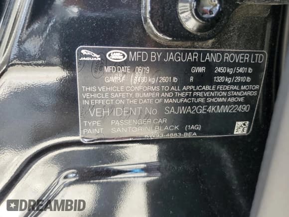 ✅ 2019 Jaguar XJ Supercharged • VIN: SAJWA2GE4KMW22490 • Лот: 57038815. Опубликован ранее на Copart с пробегом 39 602 миль. Бесплатный доступ к архиву аукционных продаж из США и подробный отчёт об истории автомобиля на DreamBid. Изображение 12.