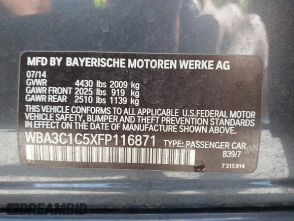 ✅ 2015 BMW 3 Series 328i • VIN: WBA3C1C5XFP116871 • Лот: 41977362. Опубликован ранее на IAAI с пробегом 205 772 миль. Бесплатный доступ к архиву аукционных продаж из США и подробный отчёт об истории автомобиля на DreamBid. Изображение 9.