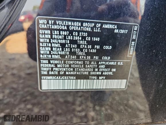 ✅ 2018 Volkswagen Atlas SEL • VIN: 1V2MR2CAXJC527954 • Лот: 81313565. Опубликован ранее на Copart с пробегом 84 812 миль. Бесплатный доступ к архиву аукционных продаж из США и подробный отчёт об истории автомобиля на DreamBid. Изображение 13.