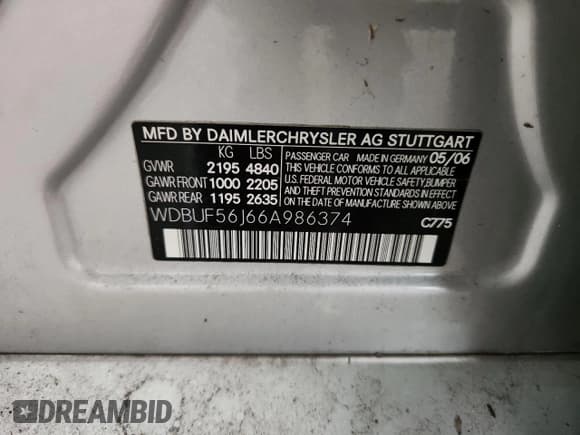 ✅ 2006 Mercedes-Benz E 350 • VIN: WDBUF56J66A986374 • Lot: 90747865. Wystawiony na Copart z przebiegiem 96 201 mil. Bezpłatny archiwum sprzedaży aukcyjnych z USA i szczegółowy raport historii pojazdu na DreamBid. Zdjęcie 12.