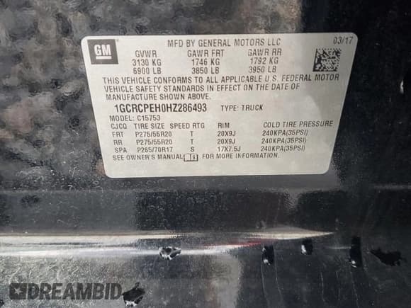✅ 2017 Chevrolet Silverado 1500 Custom • VIN: 1GCRCPEH0HZ286493 • Lot: 62863695. Wystawiony na Copart z przebiegiem 172 157 mil. Bezpłatny archiwum sprzedaży aukcyjnych z USA i szczegółowy raport historii pojazdu na DreamBid. Zdjęcie 12.