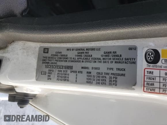 ✅ 2012 Chevrolet Colorado 1LT • VIN: 1GCESCFE5C8169098 • Лот: 53231255. Опубликован ранее на Copart с пробегом 127 821 миль. Бесплатный доступ к архиву аукционных продаж из США и подробный отчёт об истории автомобиля на DreamBid. Изображение 12.