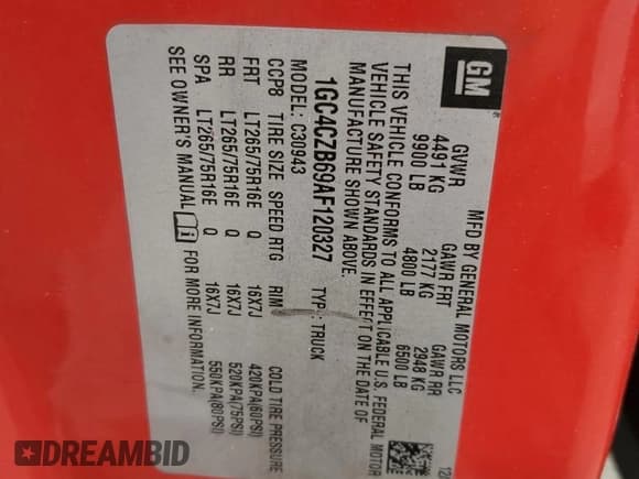 ✅ 2010 Chevrolet Silverado 1500 • VIN: 1GC4CZB69AF120327 • Lot: 56574905. Wystawiony na Copart z przebiegiem 212 686 mil. Bezpłatny archiwum sprzedaży aukcyjnych z USA i szczegółowy raport historii pojazdu na DreamBid. Zdjęcie 12.