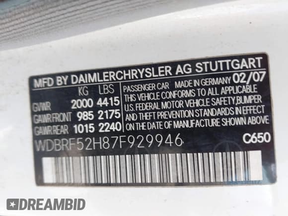 ✅ 2007 Mercedes-Benz C 230 Sport • VIN: WDBRF52H87F929946 • Lot: 43190248. Wystawiony na IAAI z przebiegiem Nie podano. Bezpłatny archiwum sprzedaży aukcyjnych z USA i szczegółowy raport historii pojazdu na DreamBid. Zdjęcie 9.