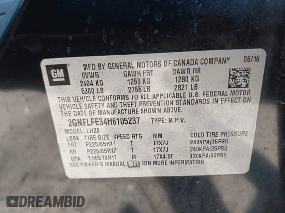 2017 Chevrolet Equinox LT с VIN 2GNFLFE34H6105237, выставлен на аукционе IAAI как лот 43385346 с пробегом 115 780 миль миль и . История ставок и продаж доступна на DreamBid. Изображение 9.