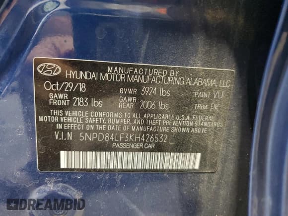 ✅ 2019 Hyundai Elantra SEL • VIN: 5NPD84LF3KH426532 • Lot: 92072755. Listed on Copart with 88,093 mi. Free auction sales archive from the USA and detailed vehicle history report at DreamBid. Image 12.