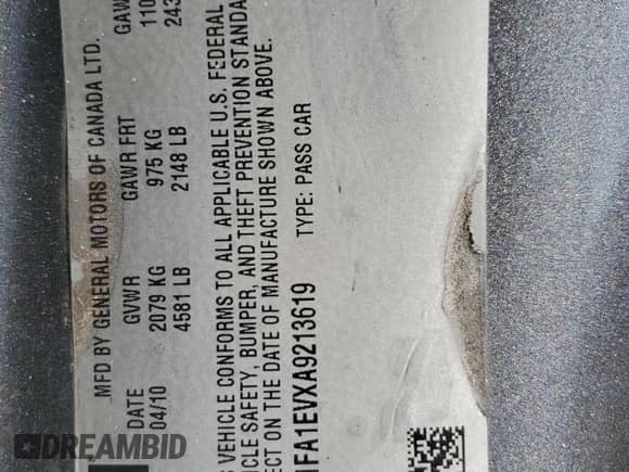 2010 Chevrolet Camaro LS with VIN 2G1FA1EVXA9213619, listed as a Copart auction lot 90979565 with 133,161 mi miles and Clean title. Bid and sale history available at DreamBid. Image 12.