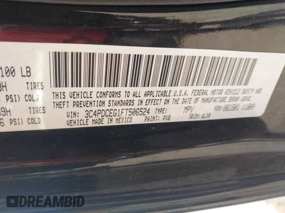 2015 Dodge Journey R/T z VIN 3C4PDCEG1FT506524, wystawiony jako IAAI lot #42879140 z przebiegiem 181 772 mil mil oraz . Historia ofert i sprzedaży dostępna na DreamBid. Obrazek 9.