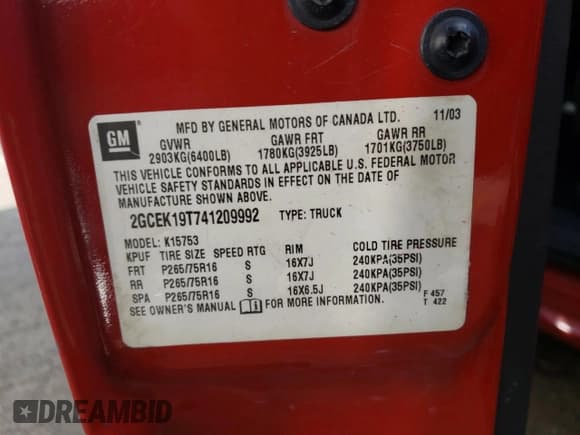 ✅ 2004 Chevrolet Silverado 1500 Z71 • VIN: 2GCEK19T741209992 • Лот: 73168454. Опубликован ранее на Copart с пробегом 152 212 миль. Бесплатный доступ к архиву аукционных продаж из США и подробный отчёт об истории автомобиля на DreamBid. Изображение 13.