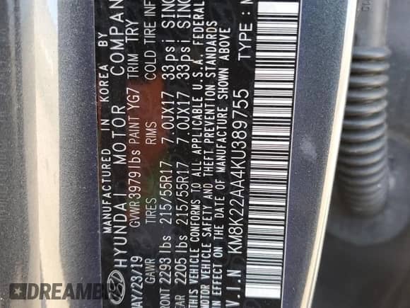 2019 Hyundai Kona SEL z VIN KM8K22AA4KU389755, wystawiony jako Copart lot #41191713 z przebiegiem 32 030 mil mil oraz . Historia ofert i sprzedaży dostępna na DreamBid. Obrazek 13.