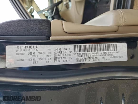 ✅ 2017 Jeep Grand Cherokee Limited • VIN: 1C4RJFBG1HC807560 • Lot: 94761415. Listed on Copart with 83,542 mi. Free auction sales archive from the USA and detailed vehicle history report at DreamBid. Image 13.