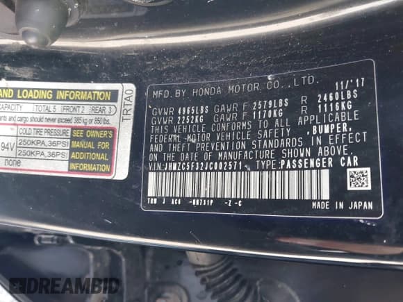 ✅ 2018 Honda Clarity Touring • VIN: JHMZC5F32JC002571 • Lot: 43426854. Wystawiony na IAAI z przebiegiem Nie podano. Bezpłatny archiwum sprzedaży aukcyjnych z USA i szczegółowy raport historii pojazdu na DreamBid. Zdjęcie 9.