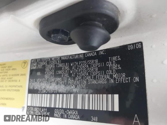 ✅ 2007 Lexus RX 350 • VIN: 2T2GK31U97C018990 • Lot: 41561324. Wystawiony na IAAI z przebiegiem 315 728 mil. Bezpłatny archiwum sprzedaży aukcyjnych z USA i szczegółowy raport historii pojazdu na DreamBid. Zdjęcie 9.