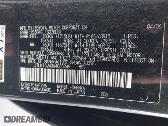 ✅ 2006 Scion xB • VIN: JTLKT324064085249 • Лот: 41591694. Опубликован ранее на IAAI с пробегом 124 433 миль. Бесплатный доступ к архиву аукционных продаж из США и подробный отчёт об истории автомобиля на DreamBid. Изображение 9.