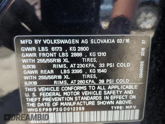 ✅ 2016 Volkswagen Touareg Lux • VIN: WVGEF9BP2GD012359 • Lot: 80117145. Wystawiony na Copart z przebiegiem Nie podano. Bezpłatny archiwum sprzedaży aukcyjnych z USA i szczegółowy raport historii pojazdu na DreamBid. Zdjęcie 14.