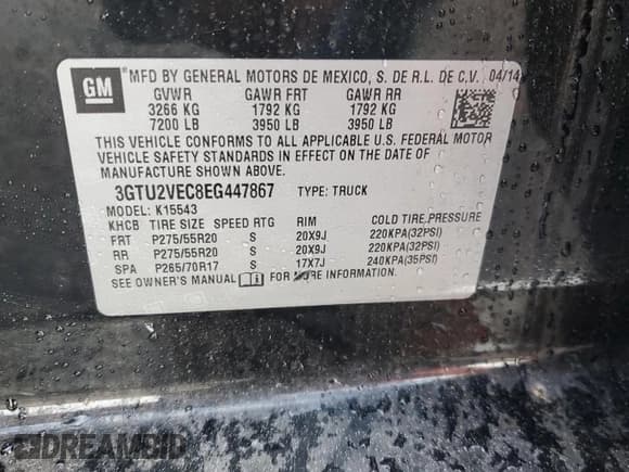 ✅ 2014 GMC Sierra 1500 SLT • VIN: 3GTU2VEC8EG447867 • Лот: 63437625. Опубликован ранее на Copart с пробегом 185 384 миль. Бесплатный доступ к архиву аукционных продаж из США и подробный отчёт об истории автомобиля на DreamBid. Изображение 12.