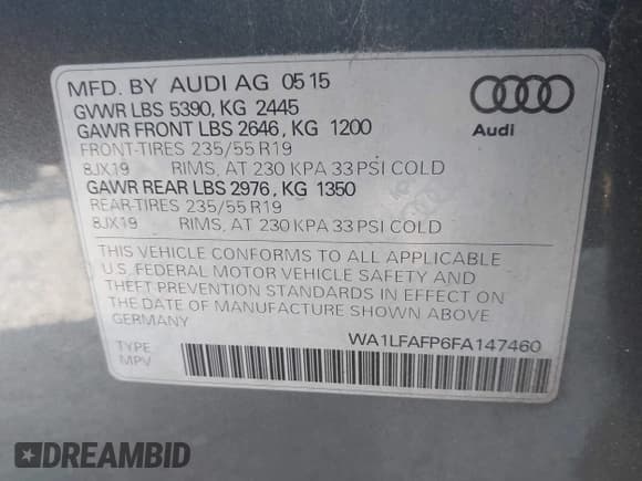 ✅ 2015 Audi Q5 Premium Plus • VIN: WA1LFAFP6FA147460 • Lot: 43621531. Wystawiony na IAAI z przebiegiem 101 196 mil. Bezpłatny archiwum sprzedaży aukcyjnych z USA i szczegółowy raport historii pojazdu na DreamBid. Zdjęcie 9.