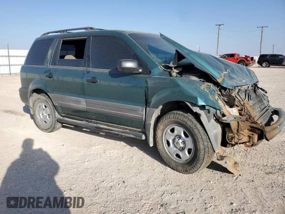 2003 Honda Pilot LX with VIN 2HKYF18153H532842, listed as a Copart auction lot 51061175 with Not provided miles and Salvage title. Bid and sale history available at DreamBid. Image 4.