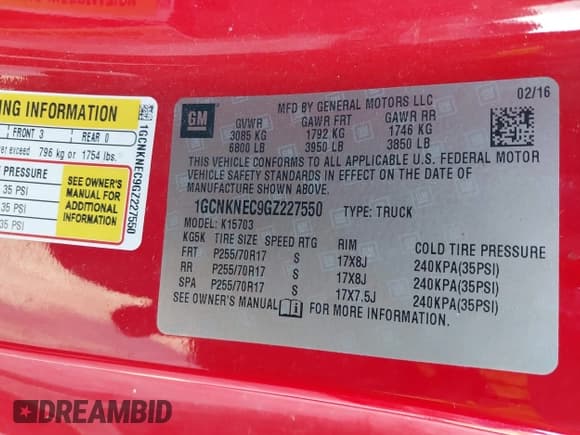 ✅ 2016 Chevrolet Silverado 1500 Work Truck • VIN: 1GCNKNEC9GZ227550 • Лот: 41347635. Опубликован ранее на IAAI с пробегом 131 511 миль. Бесплатный доступ к архиву аукционных продаж из США и подробный отчёт об истории автомобиля на DreamBid. Изображение 9.