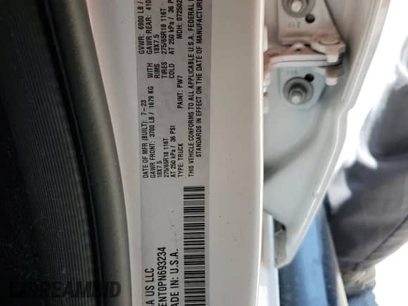 2023 Ram 1500 Tradesman z VIN 1C6RRENT0PN693234, wystawiony jako Copart lot #61307425 z przebiegiem 6 302 mil mil oraz Szkoda całkowita • Salvage title. Historia ofert i sprzedaży dostępna na DreamBid. Obrazek 12.