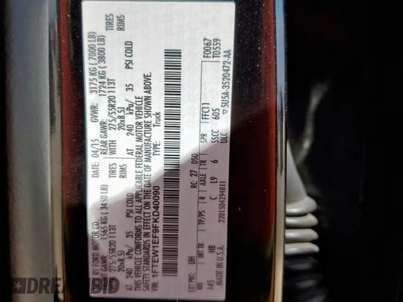 ✅ 2015 Ford F-150 XLT • VIN: 1FTEW1EF9FKD40090 • Лот: 71189915. Опубликован ранее на Copart с пробегом 138 946 миль. Бесплатный доступ к архиву аукционных продаж из США и подробный отчёт об истории автомобиля на DreamBid. Изображение 12.