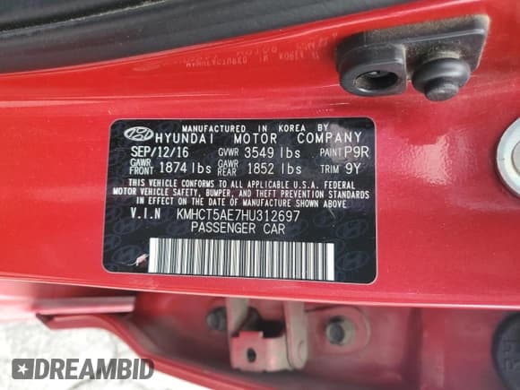 ✅ 2017 Hyundai Accent SE • VIN: KMHCT5AE7HU312697 • Lot: 81849554. Wystawiony na Copart z przebiegiem 117 120 mil. Bezpłatny archiwum sprzedaży aukcyjnych z USA i szczegółowy raport historii pojazdu na DreamBid. Zdjęcie 12.