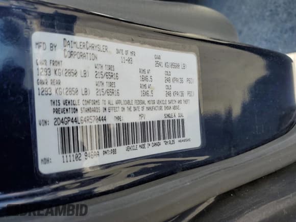 ✅ 2004 Dodge Caravan SXT • VIN: 2D4GP44L64R570444 • Lot: 63784795. Wystawiony na Copart z przebiegiem 133 289 mil. Bezpłatny archiwum sprzedaży aukcyjnych z USA i szczegółowy raport historii pojazdu na DreamBid. Zdjęcie 13.