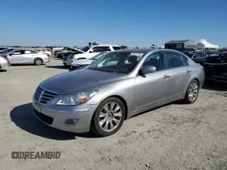 2009 Hyundai Genesis with VIN KMHGC46E79U043090, listed as a Copart auction lot 70617244 with 63,839 mi miles and Salvage title. Bid and sale history available at DreamBid. Image 1.