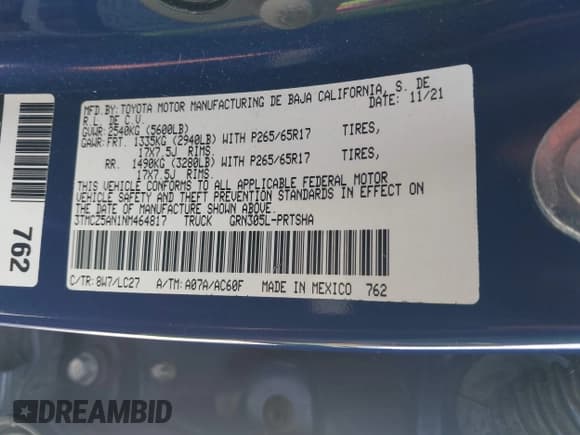 ✅ 2022 Toyota Tacoma SR • VIN: 3TMCZ5AN1NM464817 • Лот: 43035642. Опубликован ранее на IAAI с пробегом 58 752 миль. Бесплатный доступ к архиву аукционных продаж из США и подробный отчёт об истории автомобиля на DreamBid. Изображение 9.