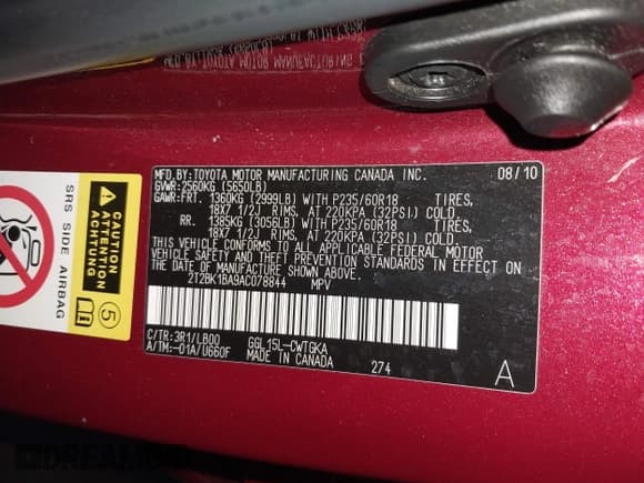 ✅ 2010 Lexus RX 350 • VIN: 2T2BK1BA9AC078844 • Lot: 43730738. Wystawiony na IAAI z przebiegiem 176 982 mil. Bezpłatny archiwum sprzedaży aukcyjnych z USA i szczegółowy raport historii pojazdu na DreamBid. Zdjęcie 9.