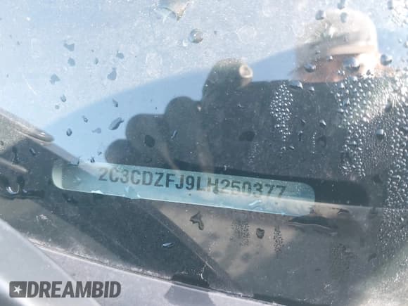 ✅ 2020 Dodge Challenger R/T Scat Pack • VIN: 2C3CDZFJ9LH250377 • Lot: 43502834. Listed on IAAI with Not provided. Free auction sales archive from the USA and detailed vehicle history report at DreamBid. Image 9.