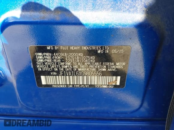 ✅ 2016 Subaru WRX Limited • VIN: JF1VA1L6XG9805556 • Lot: 42303310. Wystawiony na IAAI z przebiegiem 117 031 mil. Bezpłatny archiwum sprzedaży aukcyjnych z USA i szczegółowy raport historii pojazdu na DreamBid. Zdjęcie 9.