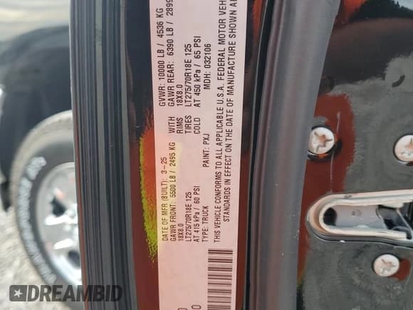 ✅ 2025 Ram 2500 Tradesman • VIN: 3C6UR5CJ2SG521400 • Lot: 82402865. Wystawiony na Copart z przebiegiem 2 356 mil. Bezpłatny archiwum sprzedaży aukcyjnych z USA i szczegółowy raport historii pojazdu na DreamBid. Zdjęcie 13.